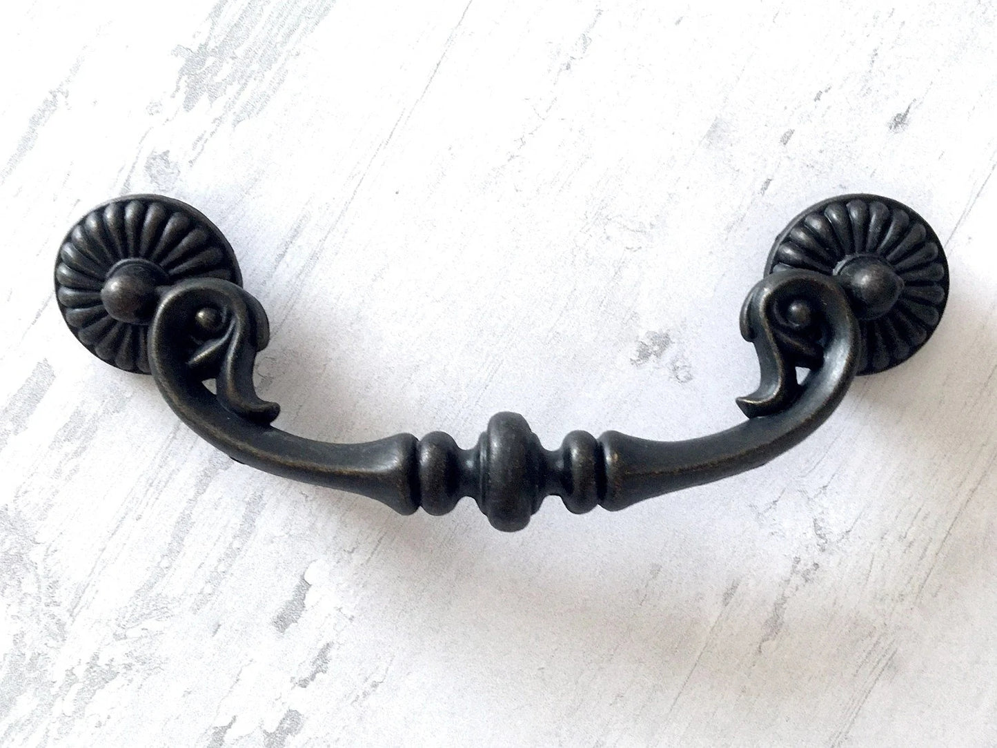 5“ Vintage Style Bail Drawer Pulls Drop Handle, Dark Antique Bronze, 128 mm Centers