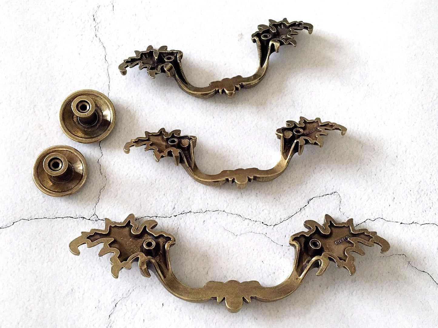 2.5" 3" 3.75" Antique Bronze Leafy Drawer Pulls, French Provincial Cabinet Hardware