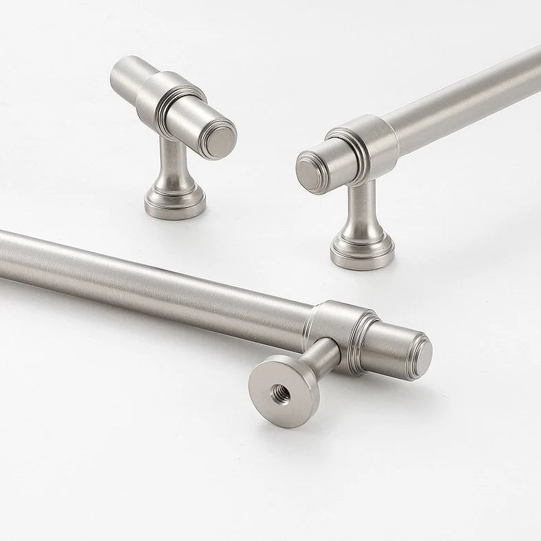 Minimalist Cabinet Bar Pulls, Solid Brass, Brushed Nickel, Modern Kitchen Hardware
