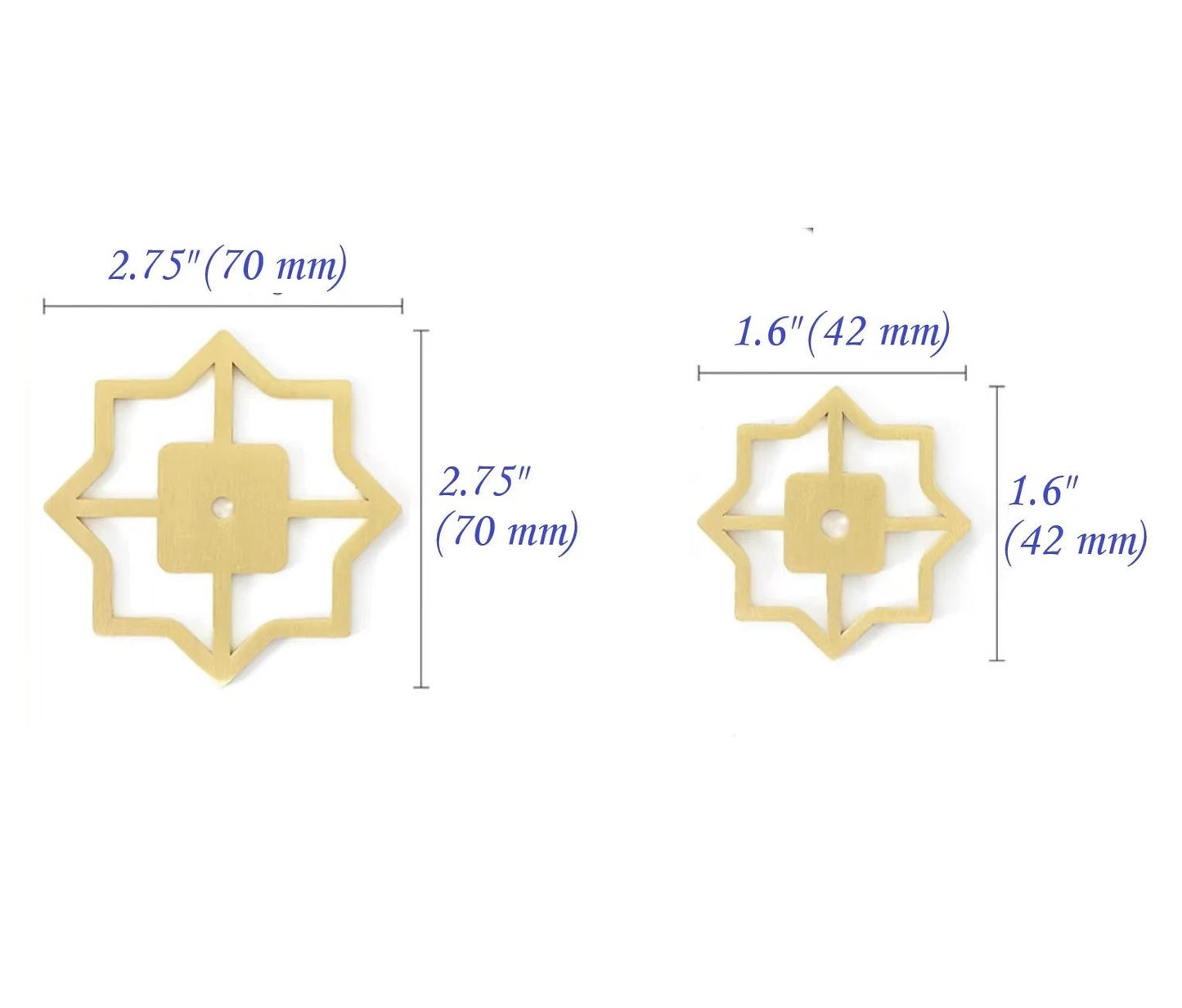 Brass Back Plate for Drawer Knobs, Clover Octagon