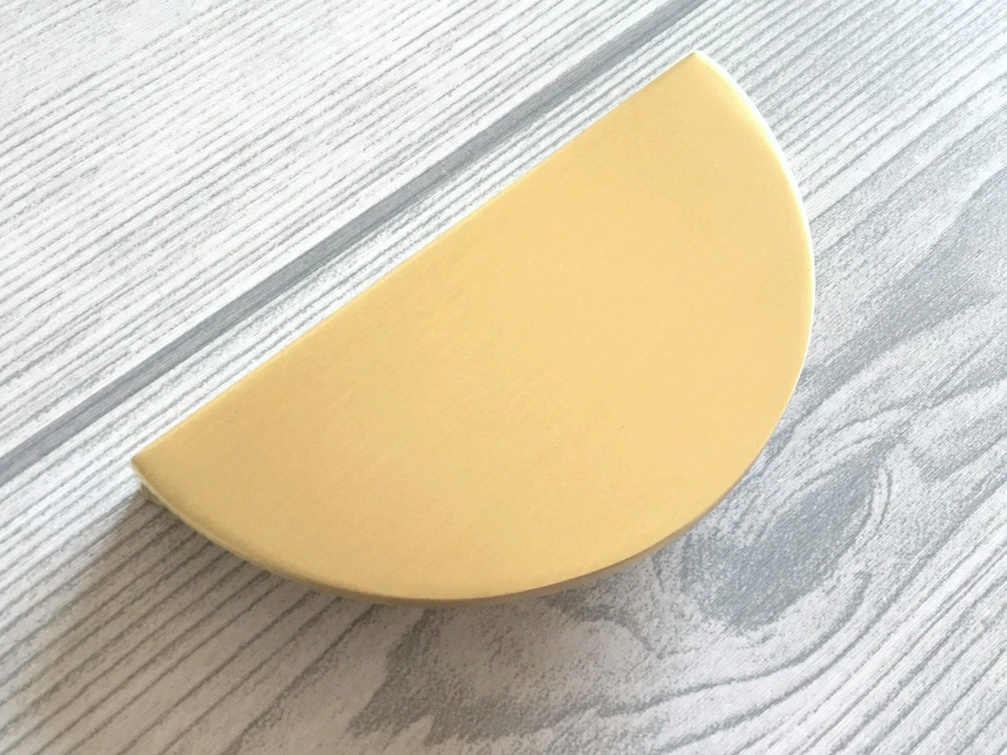 Brushed Gold Drawer Pull Half Moon, Circle Cabinet Knobs, Bar Handles, MCM Kitchen Hardware