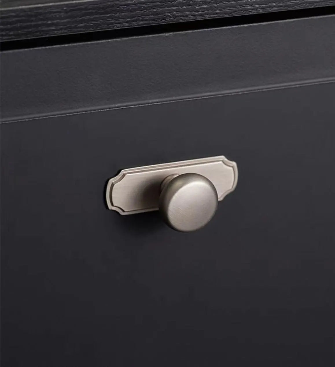 Solid Brass Round Cabinet Knob with Backplate Brushed Gold Nickel Silver Antique Bronze