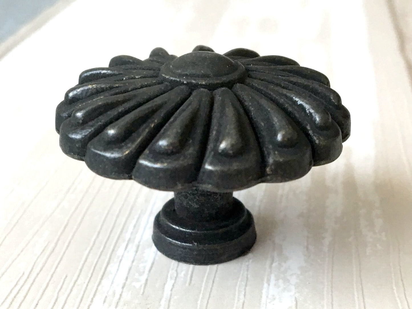 4.5" Vintage Style Antique Black Bail Drawer Pull, Drop Ring, Round Knob