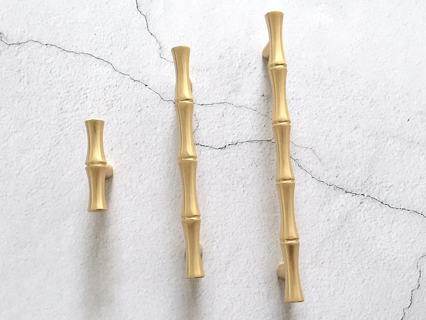 Gold Bamboo Knob Drawer Pulls Handles MCM Kitchen Hardware