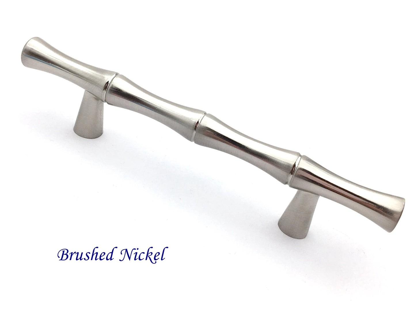 3 Inch Bamboo Cabinet Pulls Brushed Nickel