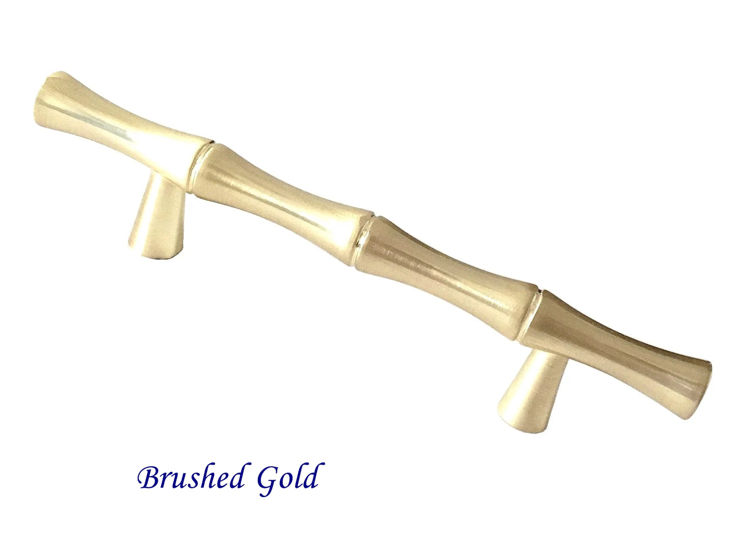 3 Inch Bamboo Drawer Pulls Brushed Gold