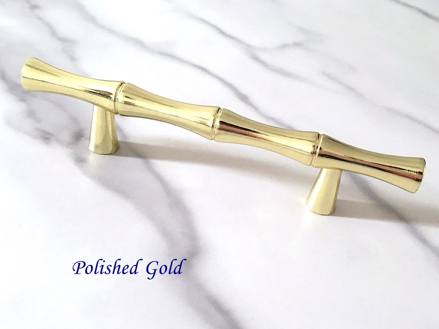 3 Inch Bamboo Drawer Pulls Polished Gold
