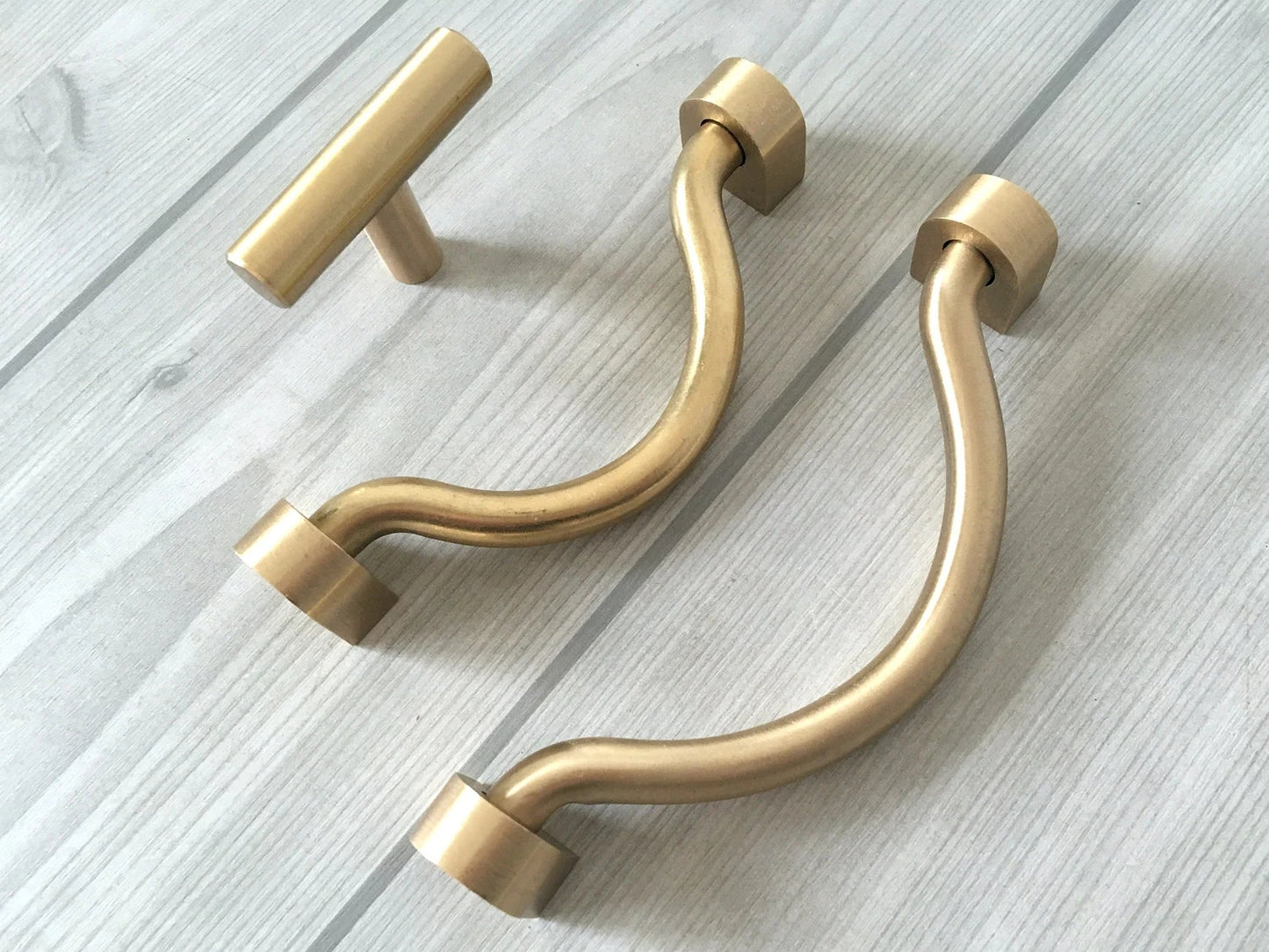 3.75” 4" 4.5" 5" Brass Bail Drawer Pull, Drop Swing Handle, MCM Kitchen Cabinet Hardware