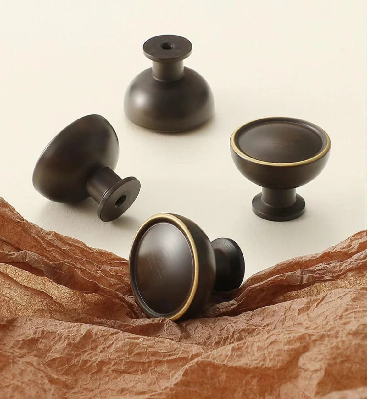 Solid Brass Cabinet Knobs, Drawer Pulls, Minimalist Modern Kitchen Hardware
