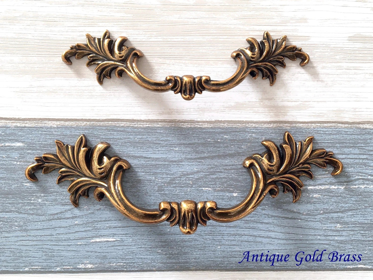 Leafy Drawer Pulls, 3" 3.75" Centers, French Provincial, 76 96 mm Holes