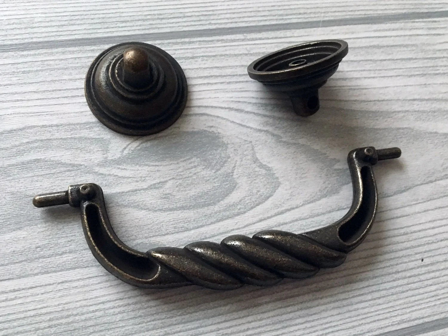 4.5" Drawer Pull Drop Bail, Vintage Style, Antique Pewter Black Bronze