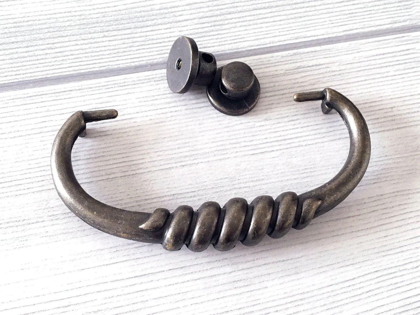 3" Drop Bail Drawer Pulls, Vintage Style, Dark Antique Bronze, 76 mm Centers