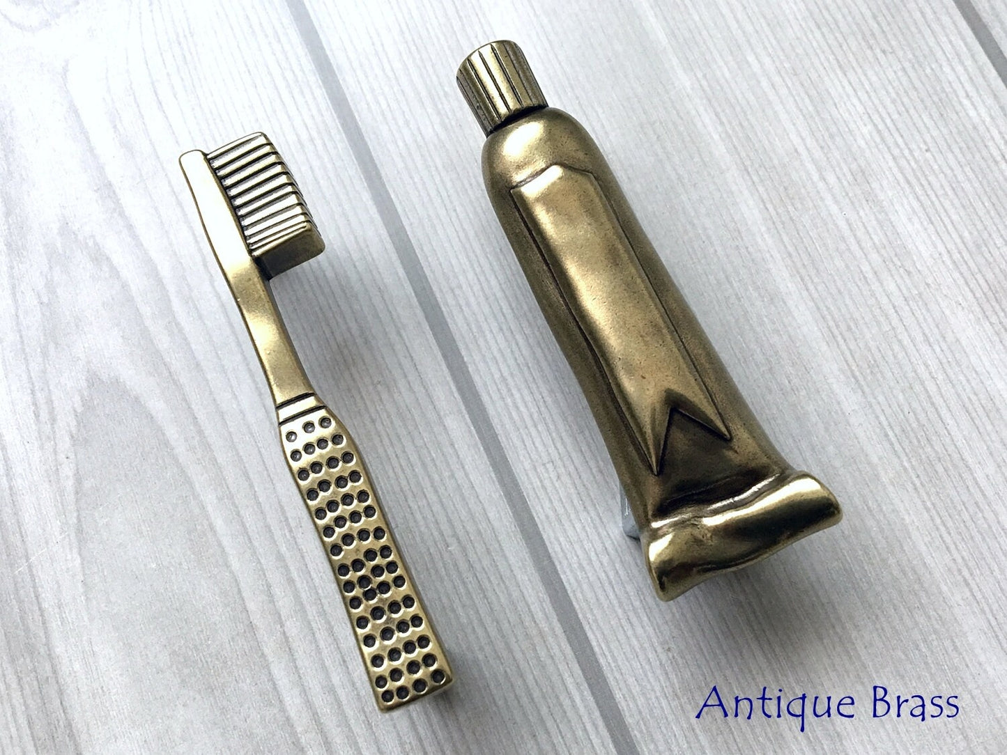 3" Toothbrush Toothpaste Bathroom Cabinet Handles, Antique Black Brass Pewter 76 mm