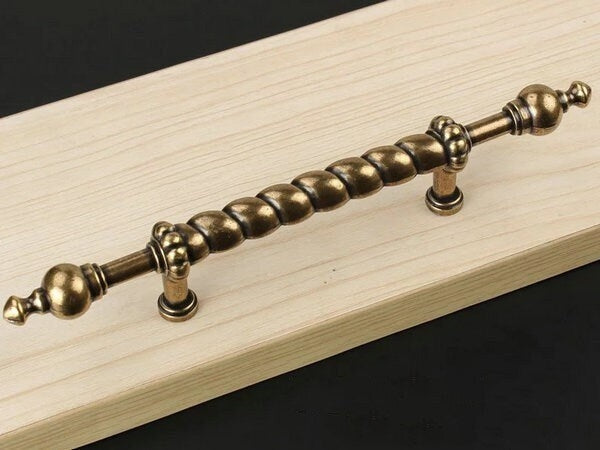 2-3/8" 3.75" Vintage Style Drawer Pull Handle Antique Bronze French Provincial Cabinet Hardware 60 96 mm Holes