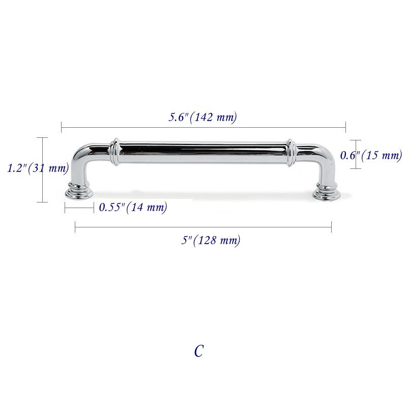 3.75" 5" Polished Chrome Brass Cabinet Handles - Modern Kitchen Hardware - LynnsHardware