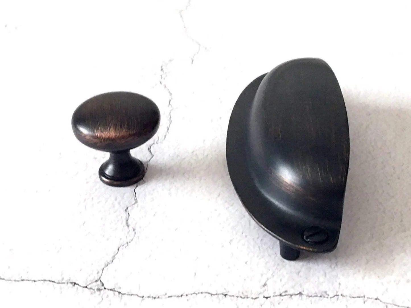 3.5" Centers Cup Drawer Pulls, Retro Cabinet Hardware, Oil Rubbed Bronze