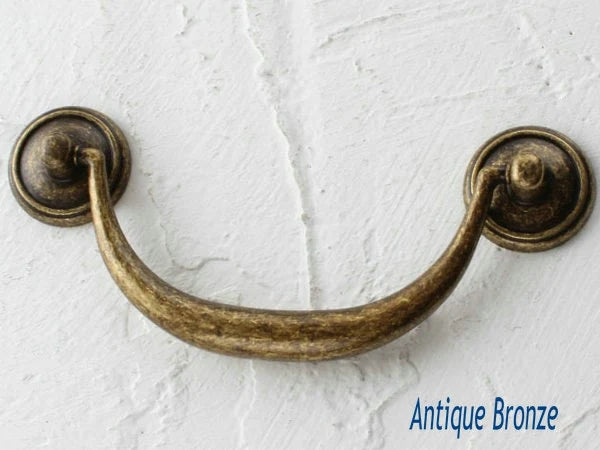 4.25" Drawer Pull Bail Drop Handles, Antique Bronze, Black, 4 1/4" Center-to-Center