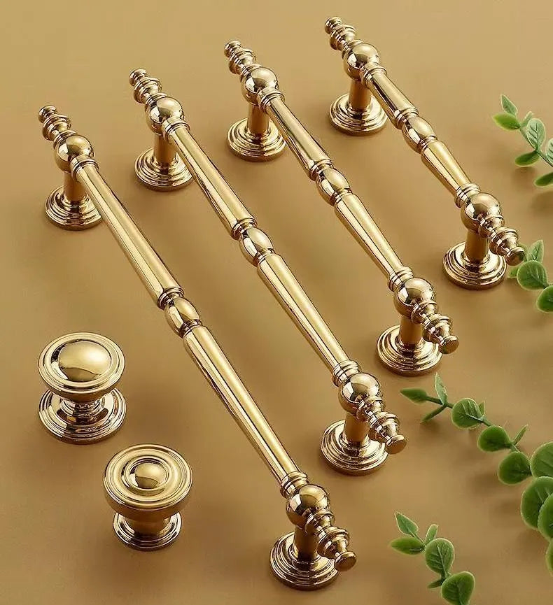 Brass Kitchen Cabinet Handle, European Style MCM Vanity Drawer Pull, Chrome Antique Bronze