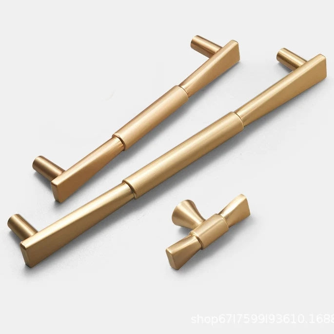 3.75" 5" 7.5" Brushed Gold Cabinet Pulls, Mid Century Modern Kitchen Hardware