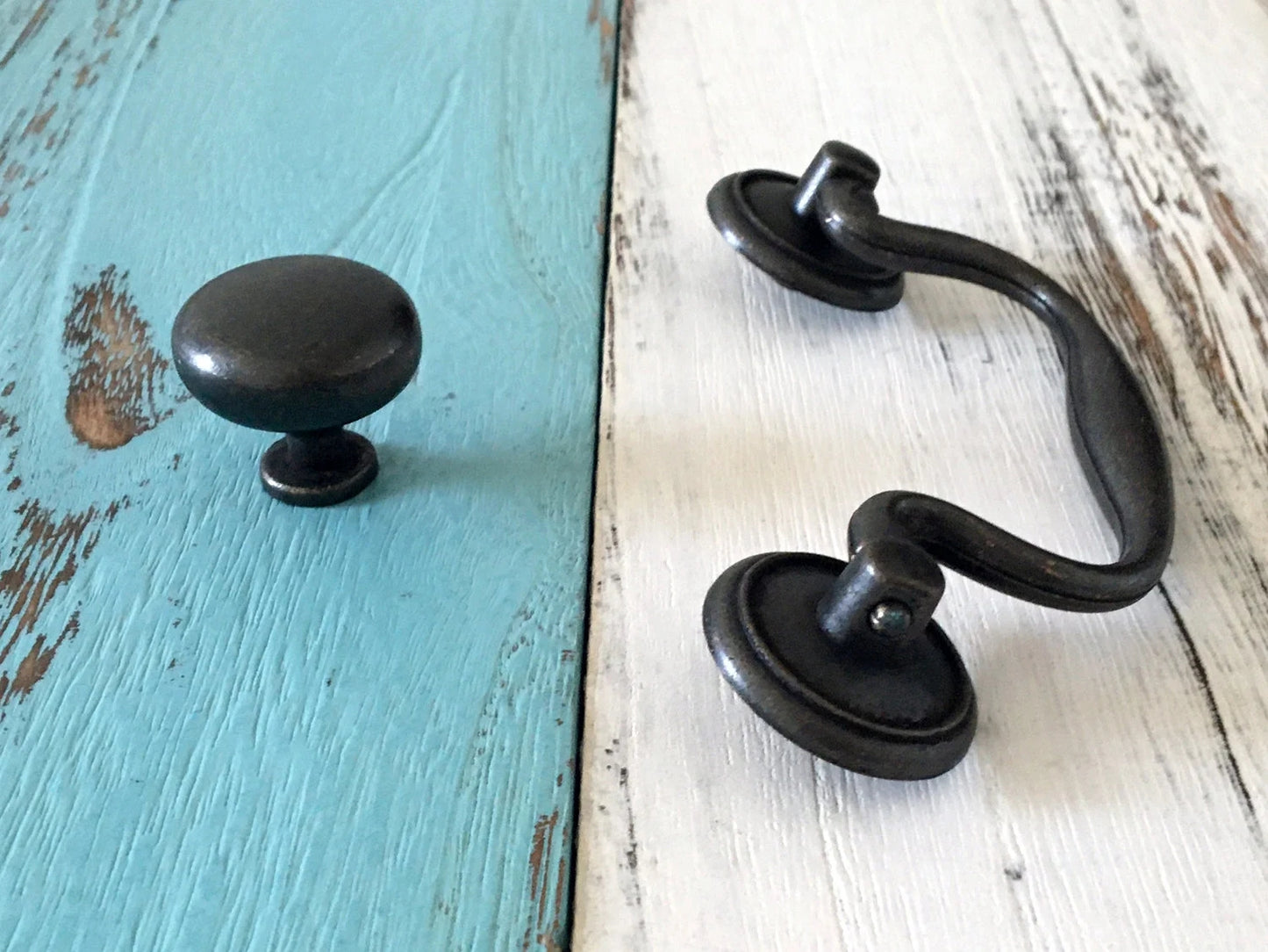 3.75" Drop Handle Bail Drawer Pulls, Vintage Style, Antique Bronze