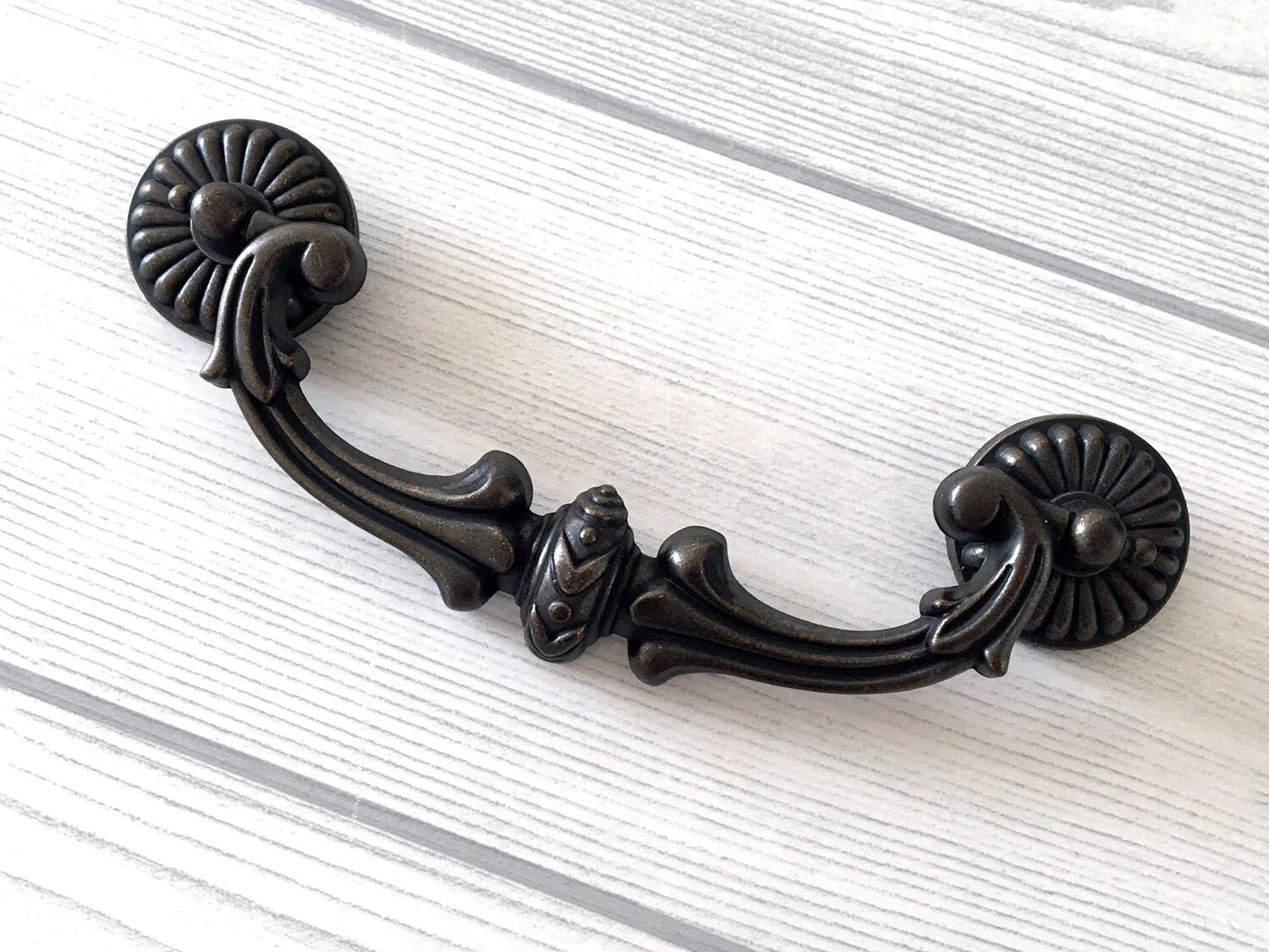 5" Centers Vintage Style Drop Bail Drawer Pulls, Antique Black, Antique Gold Brass, 128 mm Centers