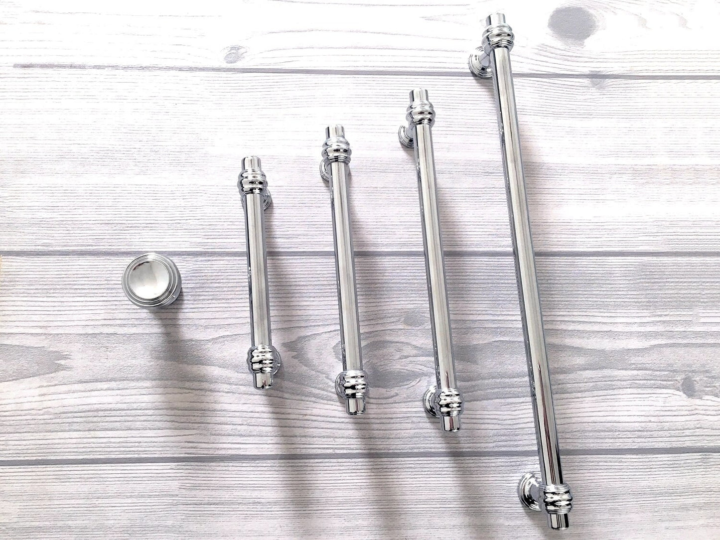 Polished Chrome Cabinet Pulls Bar Handles Modern Solid