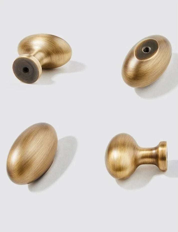 Retro Antique Bronze Cup Pull and Knobs, Solid Brass, Kitchen Hardware