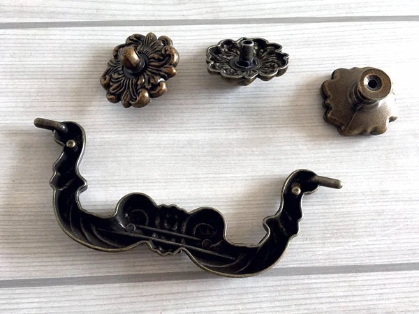4.5 inch drop drawer Pull antique bronze