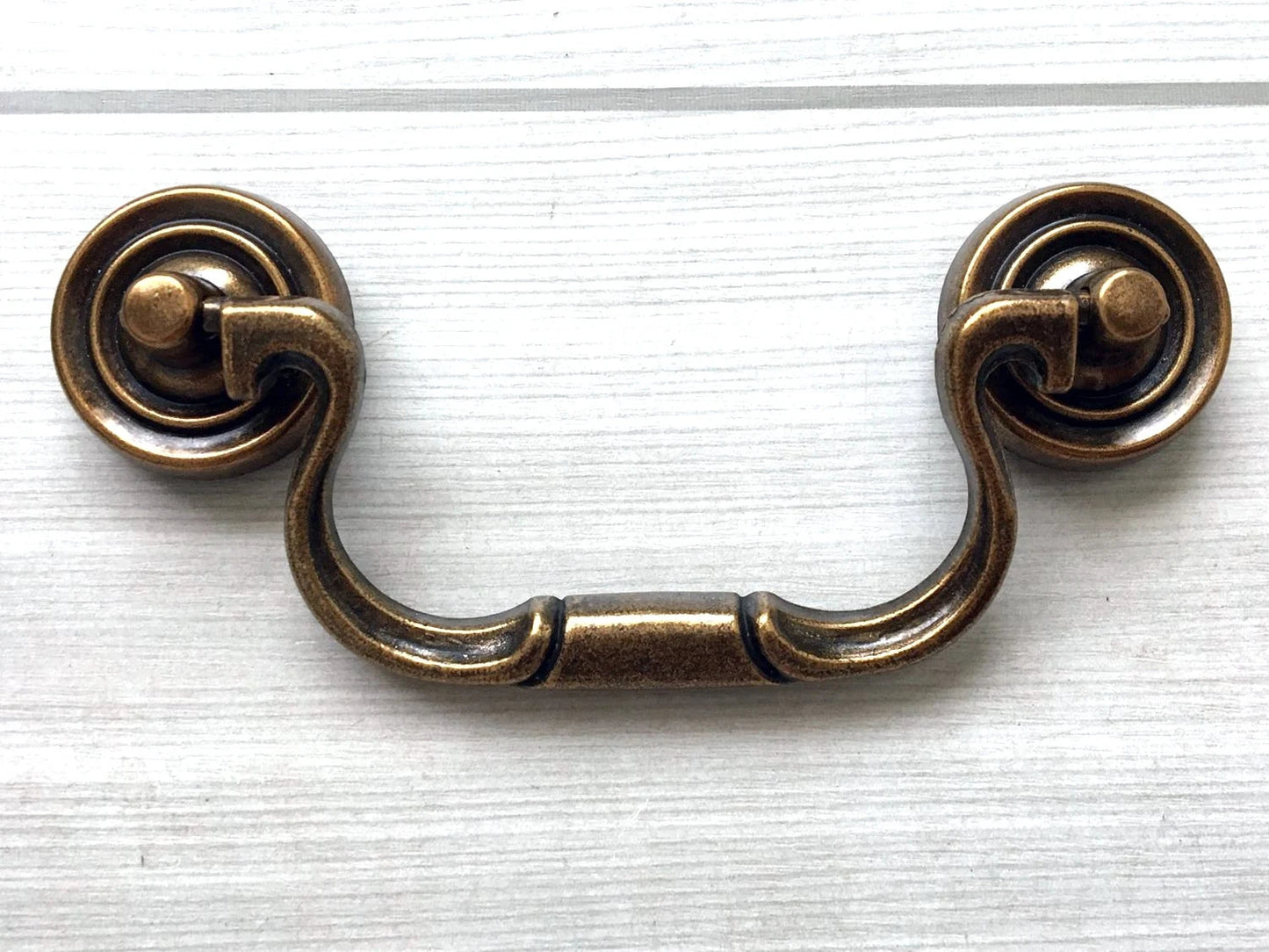 4 inch Bail Drawer Pulls Antique Brass