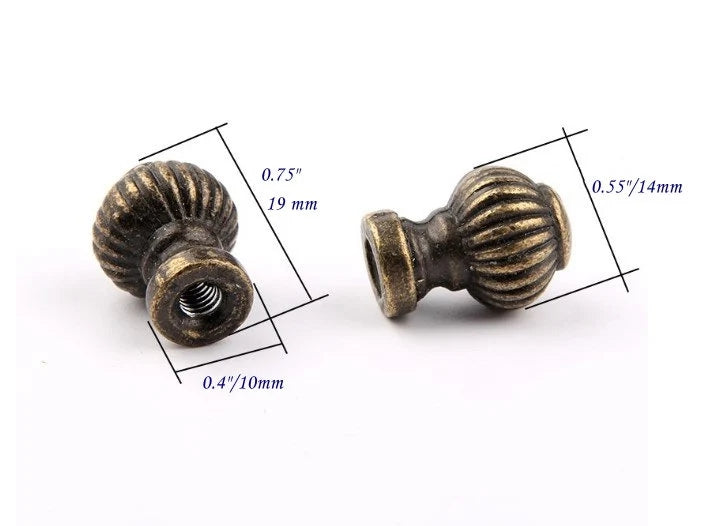 0.55 In Diameter Small Knob, Tiny Drawer Pull, Antique Bronze, Rustic Hardware