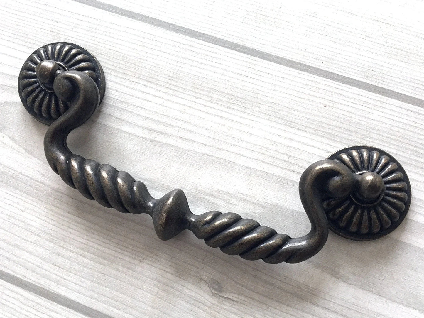 4.75" Drawer Pulls Drop Handle Dark Antique Bronze Vintage Style 4-3/4 Inch Centers