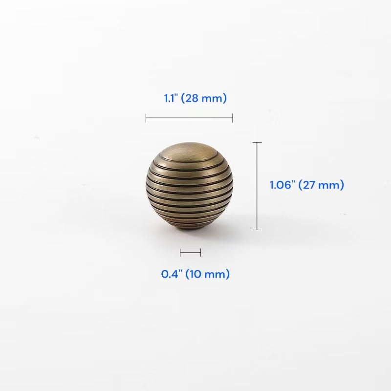 Fluted Brass Cabinet Pulls 96 128 160 224 256 320 mm, Antique Bronze Knurled Kitchen Hardware