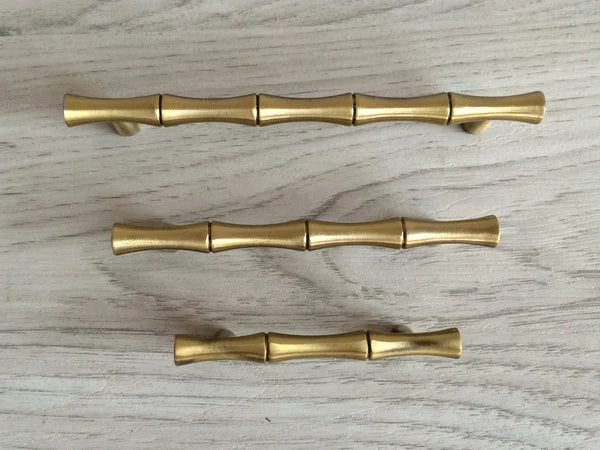 2.5" 3.75" 5" Bamboo Drawer Pull Cabinet Handle Brushed Bronze