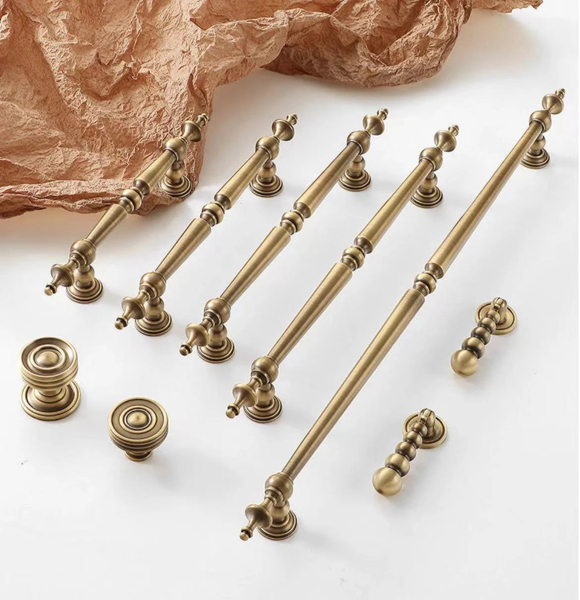 European Style Brass Cabinet Pull, Antique Bronze, Retro Kitchen Hardware