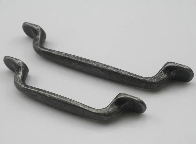 Antique Pewter Cabinet Pull Handles Vintage Look - 3.75" 5" Holes