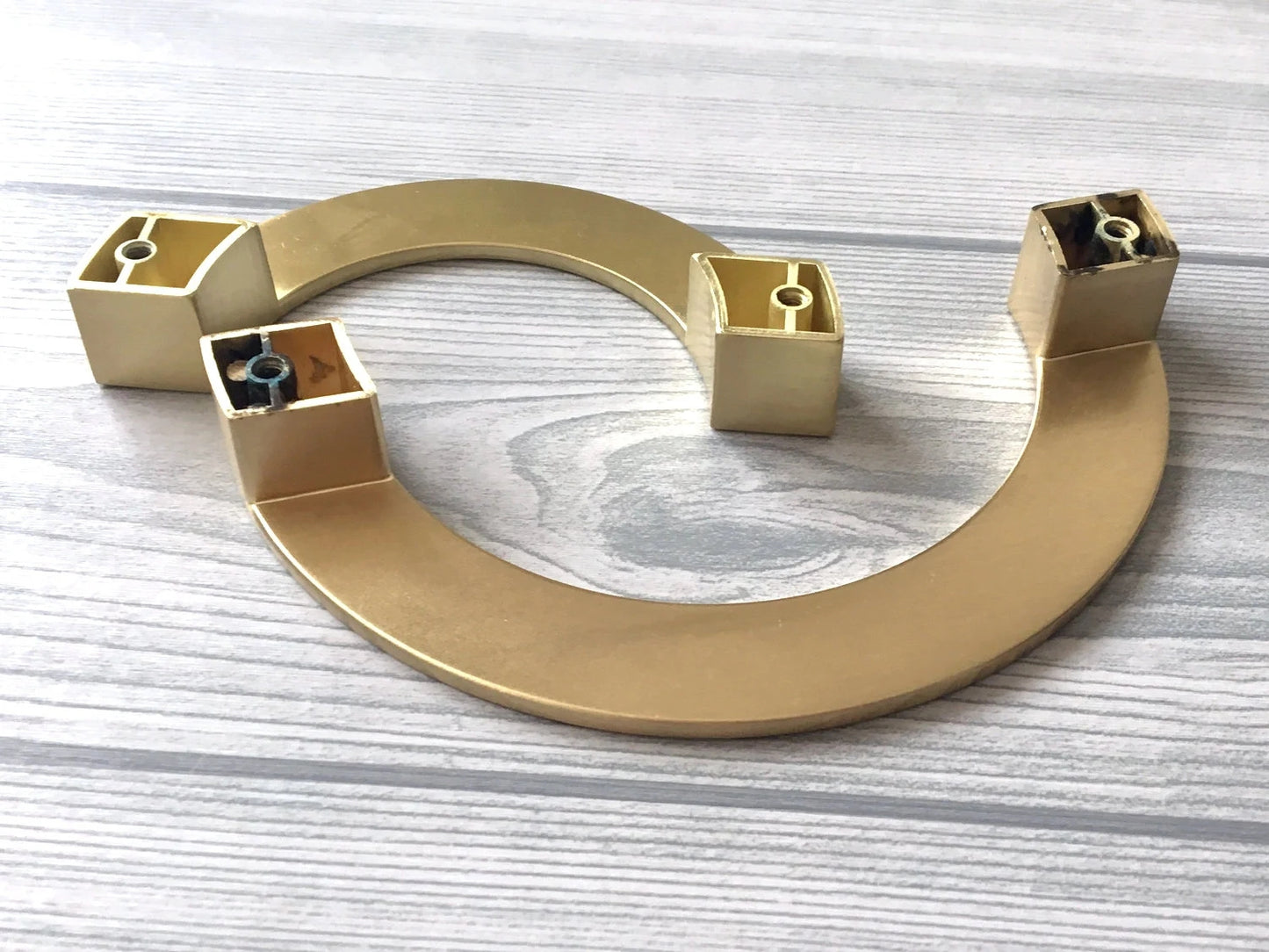 Half Circle Cabinet Handles, MCM Drawer Pulls 3.75" 5" Centers, Gold Nickel Black Bronze