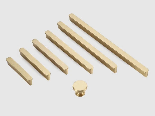 Solid Brass Cabinet Pulls, Simple Minimalism, Brushed Gold Brass, Matte Black, Coffee Bronze