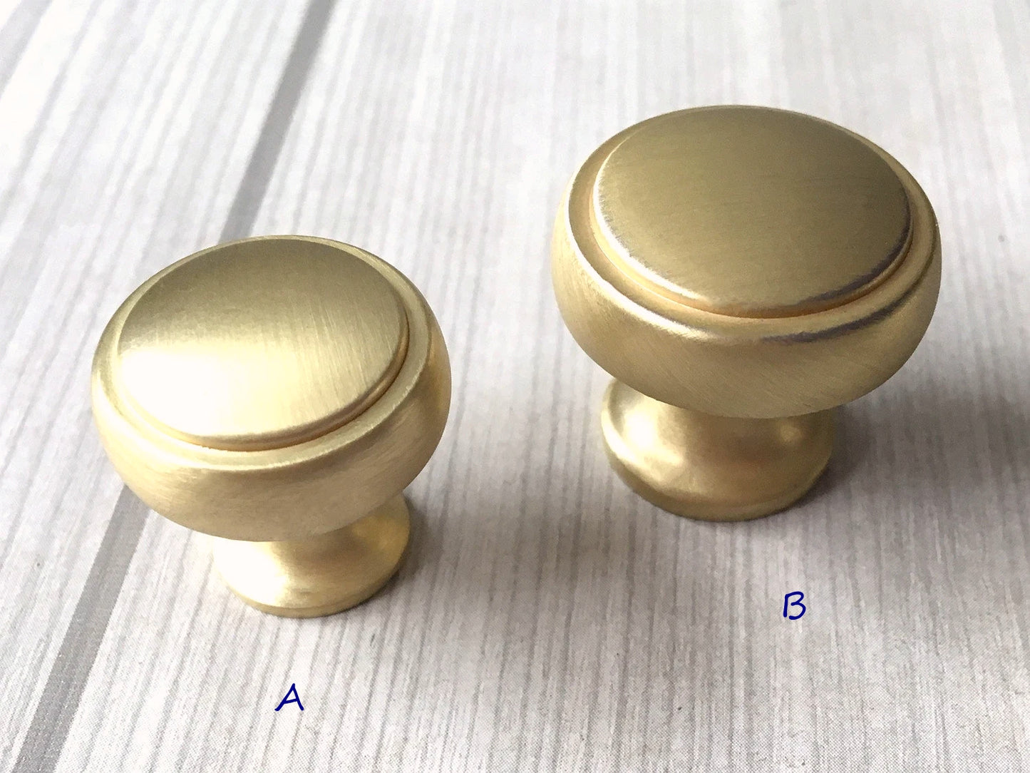 2.5" 3.75" 5" Brushed Gold Brass Drawer Handle, Drop Ring Pull, Circle Knob, MCM Hardware