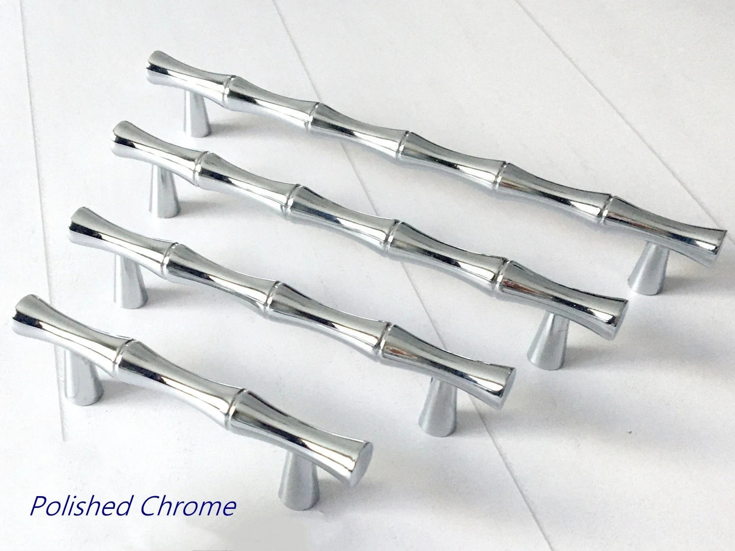 Bamboo Cabinet Pulls and Drawer Knobs, Gold Nickel Bronze Silver Pewter, Kitchen Hardware
