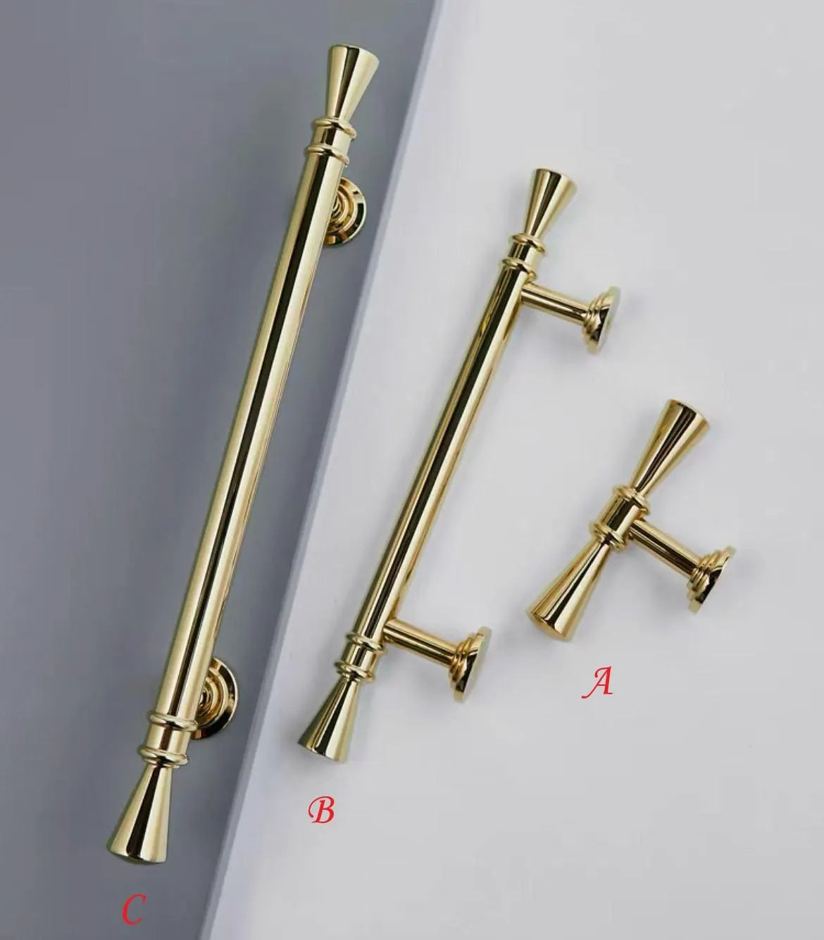 Brass Cabinet Bar Handles, T-shaped Drawer Pull, Kitchen Hardware