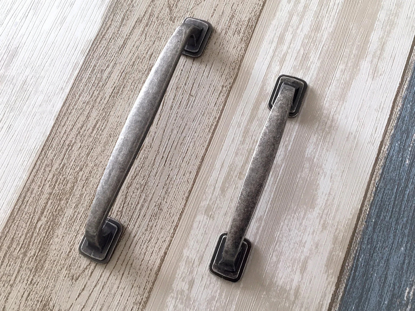 3" 3.75" 5" Cabinet Pull Handles, Antique Pewter, Rustic Kitchen Hardware