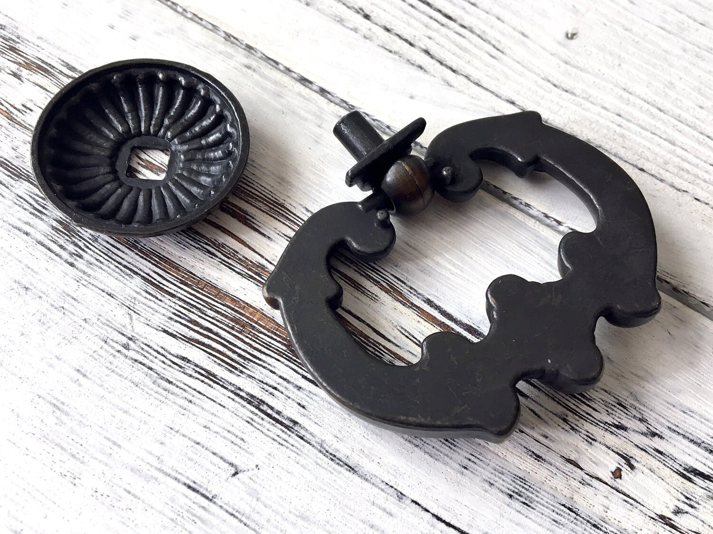 Dia 2.5 Inch Large Dark Antique Brass Drop Ring Drawer Pull, Vintage Style