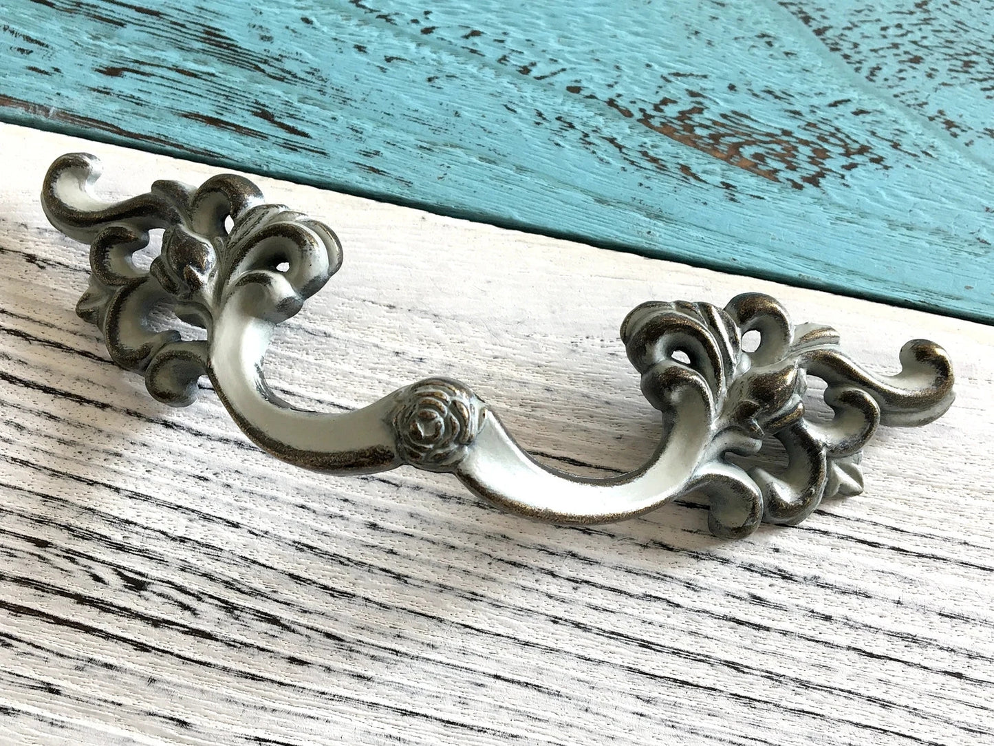 3.25" Drawer Pulls Handles Dresser Pull Vanity Handle, Antique Bronze Distressed White