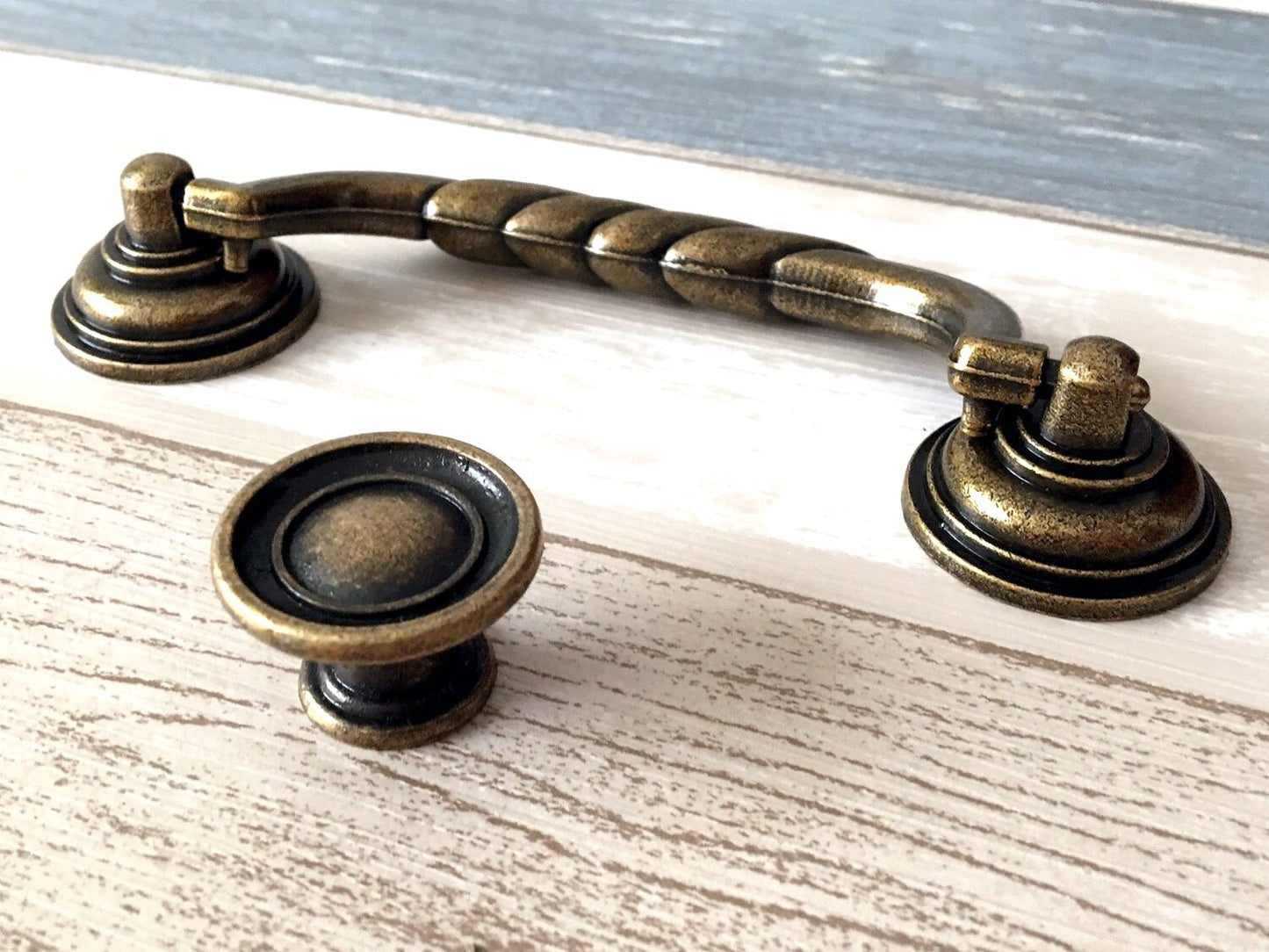 4 1/2" Bail Drawer Pull Handles Antique Bronze Drop Handle 4.5 Inch Centers