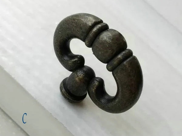 Vintage Style Drawer Pull, Ring Cabinet Knob, Antique Bronze, Rustic Hardware