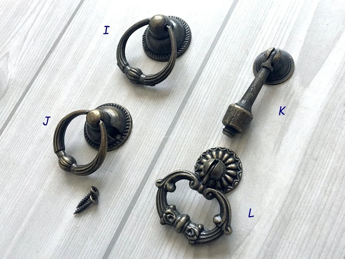 Drawer Knob Vintage Look Antique Bronze Drop Cabinet Pull Hardware
