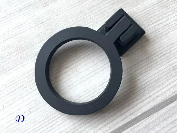 Drop Ring Drawer Pulls, Circle Cabinet Knobs, Matte Black, Rectangular, Clover
