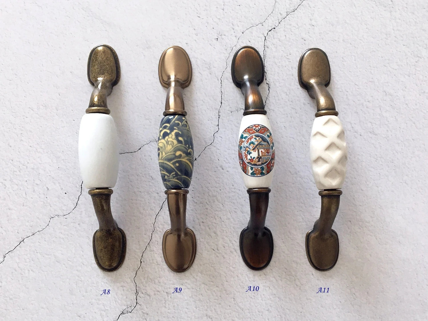 3" Centers Drawer Pulls, Cabinet Handle Hardware, 76 mm Holes, Ceramic