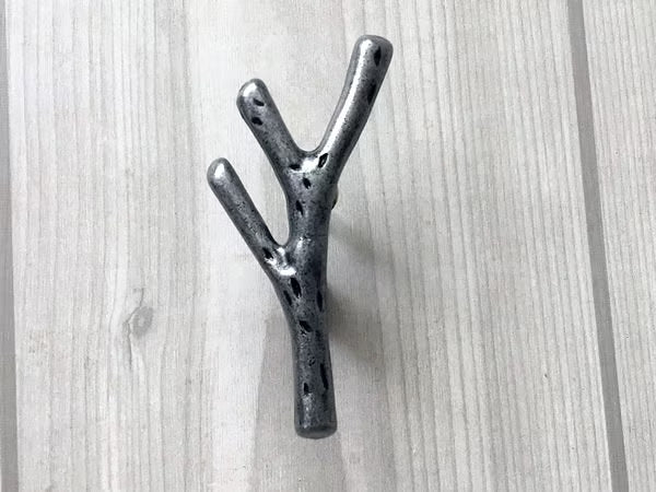 Branches Drawer Knob & Cabinet Pull, Black / Antique Pewter, 3.75" 5" C-C