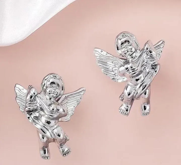 Angel Cupid Design Cabinet Knobs, Solid Brass, Gold, Silver and Bronze